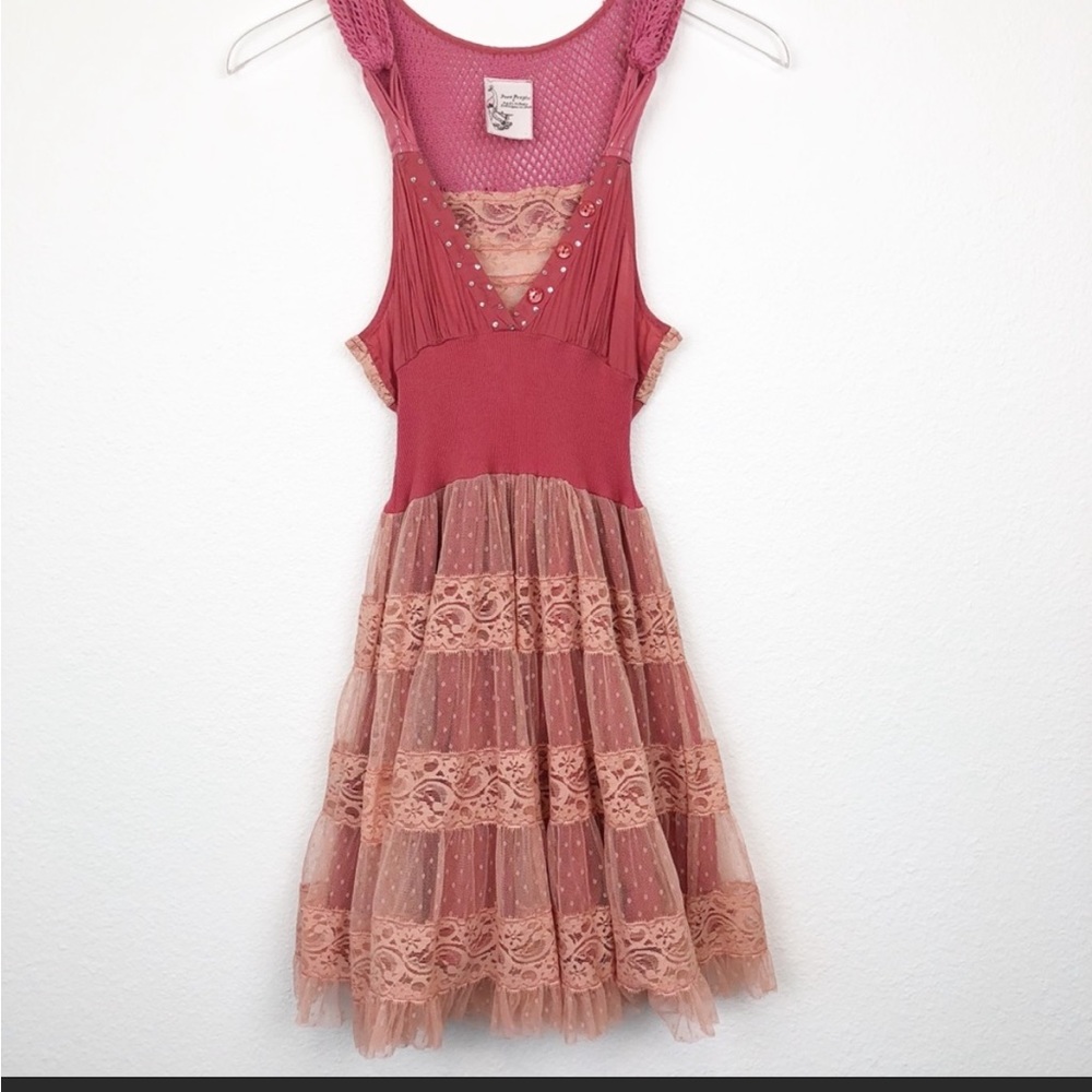 Rare! FREE PEOPLE sequin festival dress with tulle skirt